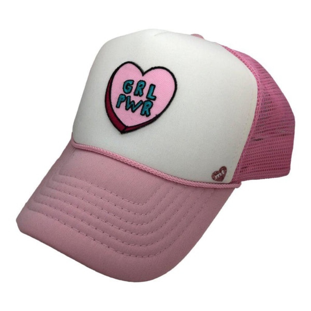 Mother Trucker Hat Co, Girl Power Pink Trucker Hat One Size